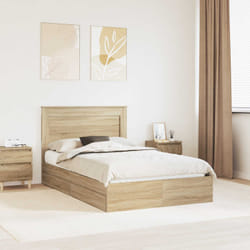 Lit De Rangement Chêne Sonoma 120 X 200 Cm Bois D'Ingénierie Vidaxl