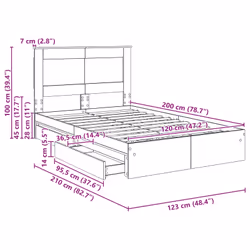 Lit De Rangement Chêne Sonoma 120 X 200 Cm Bois D'Ingénierie Vidaxl - Vue supplémentaire 2