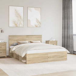 Cadre De Lit Avec Tête De Lit Sonoma 160 X 200 Cm Pin Massif Vidaxl