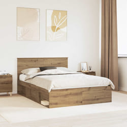 Cadre De Lit Chêne Artisan 140 X 190 Cm Pin Massif Vidaxl