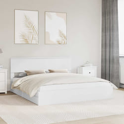 Lit De Rangement Blanc 180 X 200 Cm Bois D'Ingénierie Vidaxl