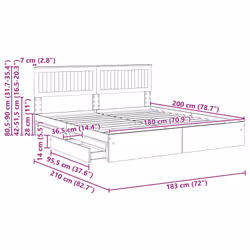 Lit De Rangement Chêne Sonoma 180 X 200 Cm Bois D'Ingénierie Vidaxl - Vue supplémentaire 2