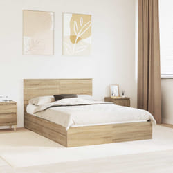 Lit De Rangement Chêne Sonoma 140 X 200 Cm Bois D'Ingénierie Vidaxl