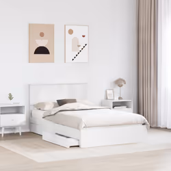 Lit De Rangement Blanc 120 X 190 Cm Bois D'Ingénierie Vidaxl - Vue supplémentaire 2