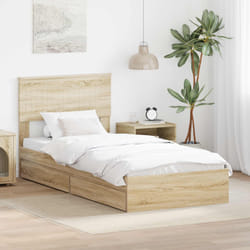 Lit De Rangement Chêne Sonoma 90 X 200 Cm Bois D'Ingénierie Vidaxl