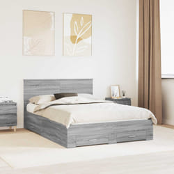 Cadre De Lit Gris Sonoma 140 X 190 Cm Bois D'Ingénierie Vidaxl