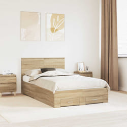 Cadre De Lit Chêne Sonoma 120 X 200 Cm Bois D'Ingénierie Vidaxl