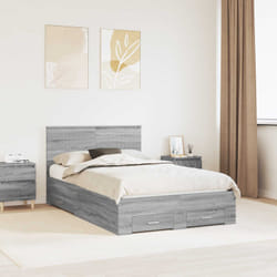 Cadre De Lit Gris Sonoma 120 X 200 Cm Bois D'Ingénierie Vidaxl