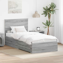 Cadre De Lit Gris Sonoma 90 X 190 Cm Bois D'Ingénierie Vidaxl