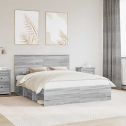 Cadre De Lit Gris Sonoma 160 X 200 Cm Bois De Pin Massif Vidaxl