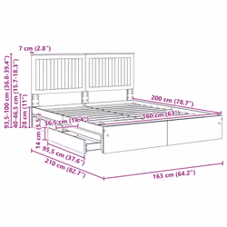 Lit De Rangement Chêne Fumé 160 X 200 Cm Bois D'Ingénierie Vidaxl - Vue supplémentaire 2