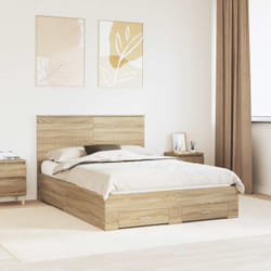 Cadre De Lit Chêne Sonoma 135 X 190 Cm Bois D'Ingénierie Vidaxl