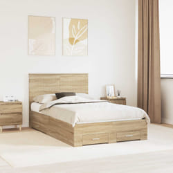 Cadre De Lit Chêne Sonoma 120 X 200 Cm Bois D'Ingénierie Vidaxl