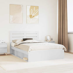 Cadre De Lit Avec Tête De Lit Blanc 160 X 200 Cm Pin Massif Vidaxl