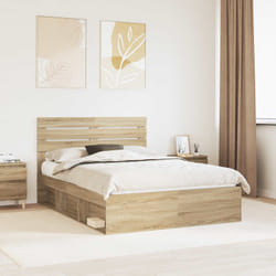 Cadre De Lit Avec Tête De Lit Sonoma 160 X 200 Cm Pin Massif Vidaxl