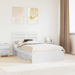 Cadre De Lit Avec Tête De Lit Blanc 120 X 190 Cm Pin Massif Vidaxl