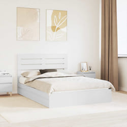Lit De Rangement Blanc 160 X 200 Cm Bois D'Ingénierie Vidaxl