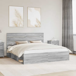 Cadre De Lit Gris Sonoma 180 X 200 Cm Pin Massif Vidaxl