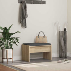 VIDAXL Banc dentrée 1 place Chêne Sonoma avec coussin 63 x 38 x 40 cm