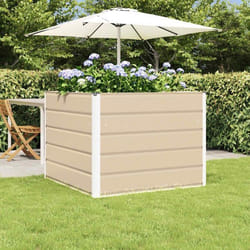 Jardinière - VIDAXL - Ivoire - Acier - 100 x 100 x 75 cm - Résistante aux intempéries