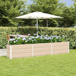 Jardinière - VIDAXL - Vidaxl - Ivoire - 240 x 40 x 45 cm - Acier et plastique