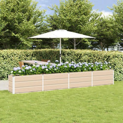 Jardinière - VIDAXL - 320 x 40 x 45 cm - Ivoire - Acier - Intérieur/extérieur