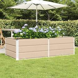 VIDAXL Jardinière / bac à fleurs ivoire 160 x 80 x 45 cm - acier et plastique intérieur & extérieur