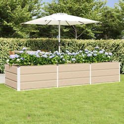 Jardinière - VIDAXL - Vidaxl Jardinière Ivoire - 240 x 80 x 45 cm - Acier et plastique - Ivoire