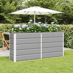 Jardinière - VIDAXL - 160 x 40 x 75 cm - Gris clair - Acier & plastiques - Intérieur/extérieur