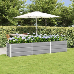 Jardinière / bac à fleurs - VIDAXL - Jardinière standard - 240 x 40 x 45 cm - Acier durable - Gris clair