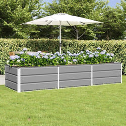 Jardinière - VIDAXL - VidaXL Jardinière - 240 x 80 x 45 cm - Acier et plastique - Gris clair
