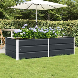 VIDAXL Jardinière rectangulaire anthracite 160 x 80 x 45 cm – acier et plastique