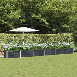 Jardinière VidaXL en acier galvanisé anthracite 580 x 50 x 45 cm – bac à fleurs extérieur anti-corrosion