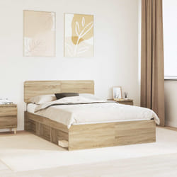 Cadre De Lit Avec Tête De Lit Sonoma 140 X 200 Cm Pin Massif Vidaxl