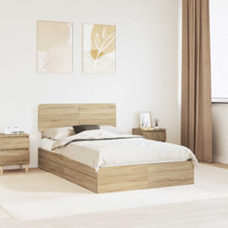 Lit De Rangement Chêne Sonoma 120 X 200 Cm Bois D'Ingénierie Vidaxl