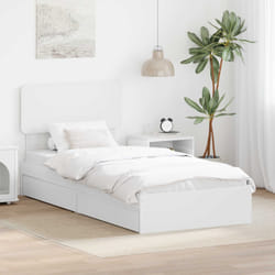 Lit De Rangement Blanc 90 X 200 Cm Bois D'Ingénierie Vidaxl