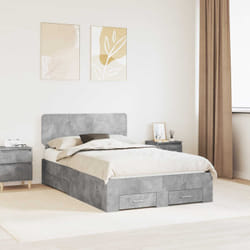 Cadre De Lit Gris Béton 120 X 190 Cm Bois D'Ingénierie Vidaxl