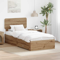 Cadre De Lit Chêne Artisanal 90 X 190 Cm Bois D'Ingénierie Vidaxl