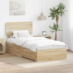 Cadre De Lit Chêne Sonoma 75 X 190 Cm Bois D'Ingénierie Vidaxl