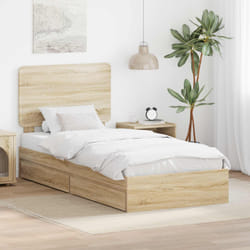Lit De Rangement Chêne Sonoma 90 X 190 Cm Bois D'Ingénierie Vidaxl