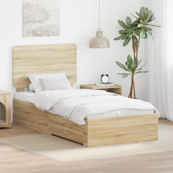Cadre De Lit Chêne Sonoma 90 X 190 Cm Bois D'Ingénierie Vidaxl