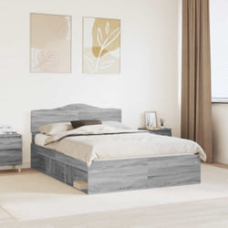 Cadre De Lit Gris Sonoma 140 X 200 Cm Bois De Pin Massif Vidaxl