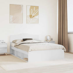 Cadre De Lit Blanc 140 X 190 Cm Bois De Pin Massif Vidaxl