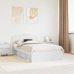 Cadre De Lit Blanc 120 X 190 Cm Bois De Pin Massif Vidaxl