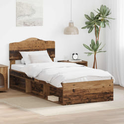 Cadre De Lit Bois Ancien 100 X 200 Cm Bois De Pin Massif Vidaxl