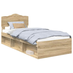 Cadre De Lit Chêne Sonoma 75 X 190 Cm Pin Massif Vidaxl