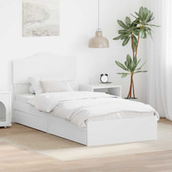 Lit De Rangement Blanc 90 X 200 Cm Bois D'Ingénierie Vidaxl