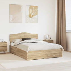 Cadre De Lit Chêne Sonoma 150 X 200 Cm Bois D'Ingénierie Vidaxl