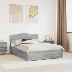 Cadre De Lit Gris Sonoma 140 X 190 Cm Bois D'Ingénierie Vidaxl