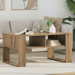 Table basse - VIDAXL - Chêne artisanal - Bois dingénierie - 92x53x45 cm - Étagères pratiques